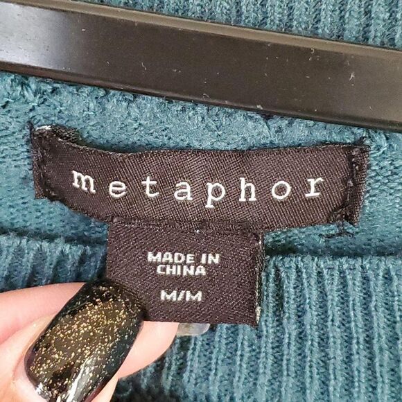 Metaphor Teal Dolman Sleeve Sweater M - Picture 3 of 6